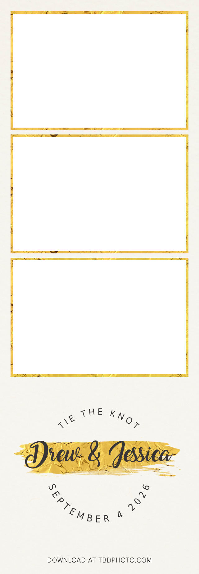 Gold photo strip template